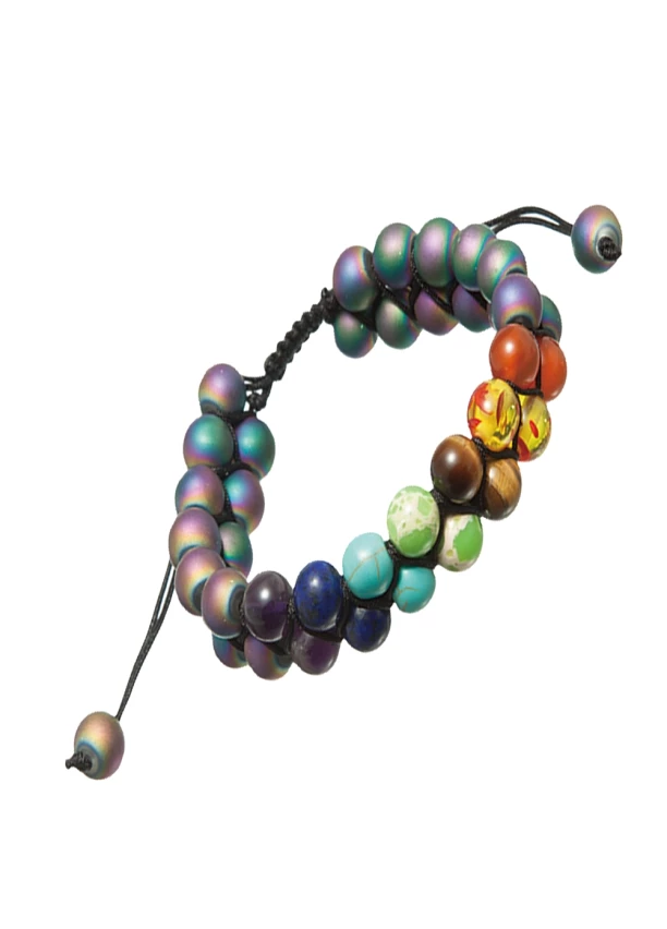 Bulk 600 Pcs. semi precious stone bracelets in assorted colors with adjustable woven cotton cord